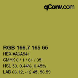カラーコード: RGB 166.7 165 65 | qconv.com