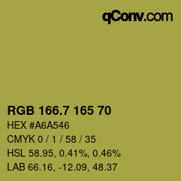 カラーコード: RGB 166.7 165 70 | qconv.com