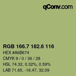カラーコード: RGB 166.7 182.6 116 | qconv.com