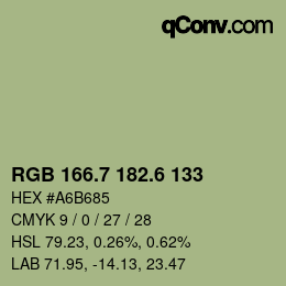 カラーコード: RGB 166.7 182.6 133 | qconv.com