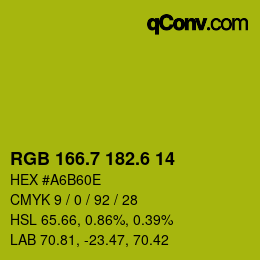 カラーコード: RGB 166.7 182.6 14 | qconv.com
