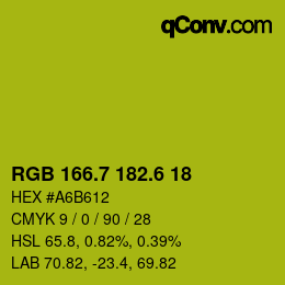 カラーコード: RGB 166.7 182.6 18 | qconv.com