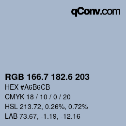 カラーコード: RGB 166.7 182.6 203 | qconv.com