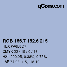カラーコード: RGB 166.7 182.6 215 | qconv.com