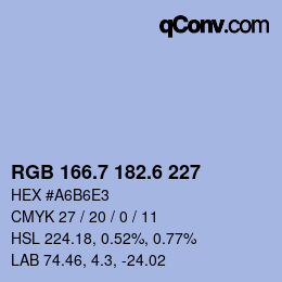 カラーコード: RGB 166.7 182.6 227 | qconv.com