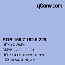 カラーコード: RGB 166.7 182.6 229 | qconv.com