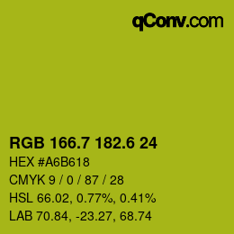 カラーコード: RGB 166.7 182.6 24 | qconv.com