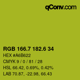 カラーコード: RGB 166.7 182.6 34 | qconv.com