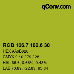 カラーコード: RGB 166.7 182.6 38 | qconv.com