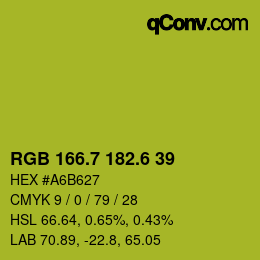 カラーコード: RGB 166.7 182.6 39 | qconv.com