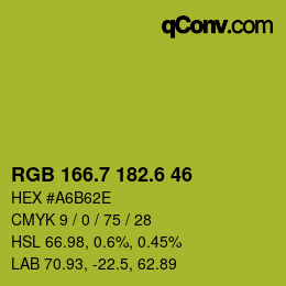 カラーコード: RGB 166.7 182.6 46 | qconv.com