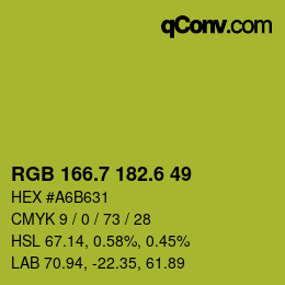 カラーコード: RGB 166.7 182.6 49 | qconv.com