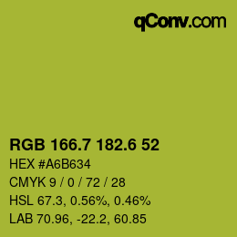 カラーコード: RGB 166.7 182.6 52 | qconv.com