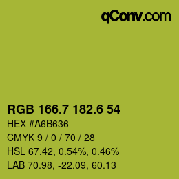 カラーコード: RGB 166.7 182.6 54 | qconv.com