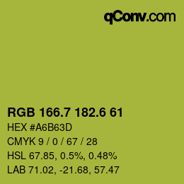 カラーコード: RGB 166.7 182.6 61 | qconv.com
