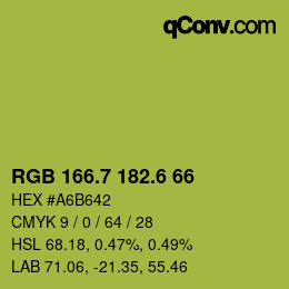 カラーコード: RGB 166.7 182.6 66 | qconv.com