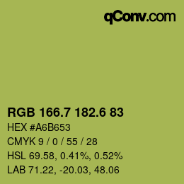カラーコード: RGB 166.7 182.6 83 | qconv.com