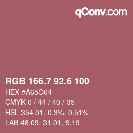カラーコード: RGB 166.7 92.6 100 | qconv.com