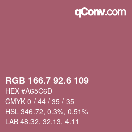 カラーコード: RGB 166.7 92.6 109 | qconv.com