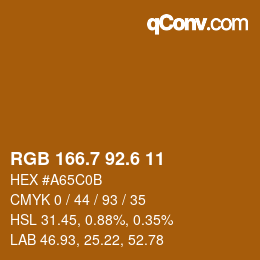 カラーコード: RGB 166.7 92.6 11 | qconv.com