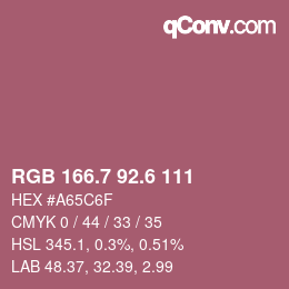 カラーコード: RGB 166.7 92.6 111 | qconv.com