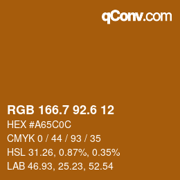 カラーコード: RGB 166.7 92.6 12 | qconv.com