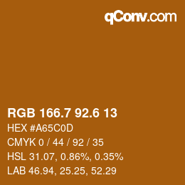 カラーコード: RGB 166.7 92.6 13 | qconv.com