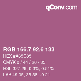 カラーコード: RGB 166.7 92.6 133 | qconv.com