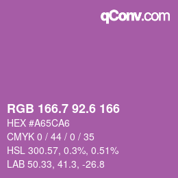 カラーコード: RGB 166.7 92.6 166 | qconv.com