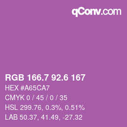 カラーコード: RGB 166.7 92.6 167 | qconv.com
