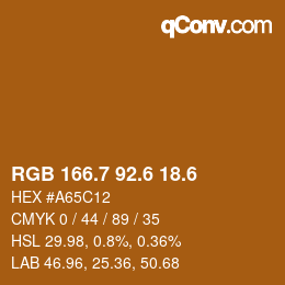 カラーコード: RGB 166.7 92.6 18.6 | qconv.com
