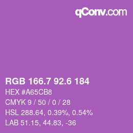カラーコード: RGB 166.7 92.6 184 | qconv.com