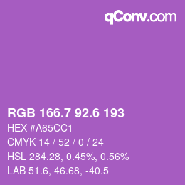 カラーコード: RGB 166.7 92.6 193 | qconv.com