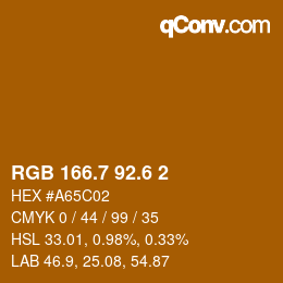 カラーコード: RGB 166.7 92.6 2 | qconv.com