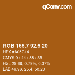 カラーコード: RGB 166.7 92.6 20 | qconv.com