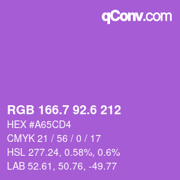 カラーコード: RGB 166.7 92.6 212 | qconv.com