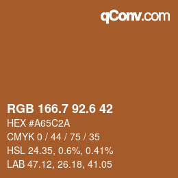 カラーコード: RGB 166.7 92.6 42 | qconv.com