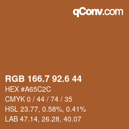 カラーコード: RGB 166.7 92.6 44 | qconv.com