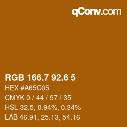 カラーコード: RGB 166.7 92.6 5 | qconv.com