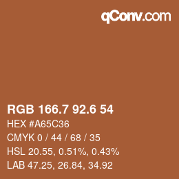 カラーコード: RGB 166.7 92.6 54 | qconv.com