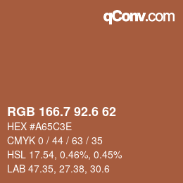 カラーコード: RGB 166.7 92.6 62 | qconv.com