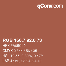 カラーコード: RGB 166.7 92.6 73 | qconv.com
