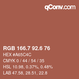カラーコード: RGB 166.7 92.6 76 | qconv.com