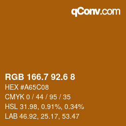 カラーコード: RGB 166.7 92.6 8 | qconv.com
