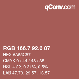 カラーコード: RGB 166.7 92.6 87 | qconv.com