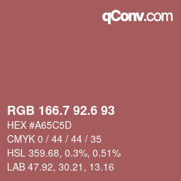 カラーコード: RGB 166.7 92.6 93 | qconv.com