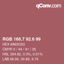 カラーコード: RGB 166.7 92.6 99 | qconv.com