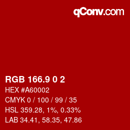 カラーコード: RGB 166.9 0 2 | qconv.com