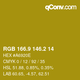 カラーコード: RGB 166.9 146.2 14 | qconv.com