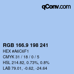 カラーコード: RGB 166.9 198 241 | qconv.com